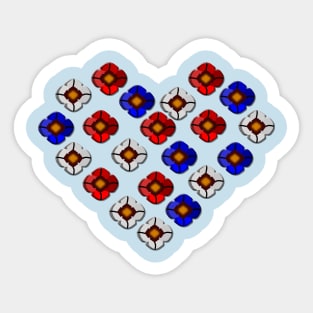 Patriotic hearts Sticker